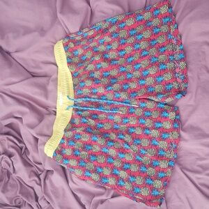 PUBLIC RECORD Mens Pineapple Pink Blue Swim Shorts Size XL Relaxed Fit